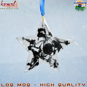 ผลหินอ่อนสีเขียวทำด้วยมือคริลิคเรซินคริสต์มาสเครื่องประดับแก้วแบน - Product Image 4