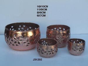 Votive en aluminium finition laiton antique pour la décoration de la maison motifs coupés à la main de forme cylindrique pour la décoration de Noël - Product Image 3
