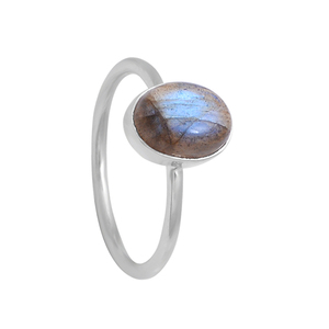 Authentique. Bague en argent sterling 925 faite à la main en labradorite ovale à facettes pour mariage fiançailles fête ou cadeau bijoux de mode - Product Image 1