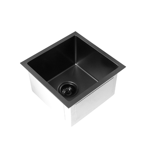 Vente en gros 304 acier inoxydable 15 "noir nano titane bol unique carré sous le comptoir cuisine antibactérien résistant à la rouille - Product Image 2
