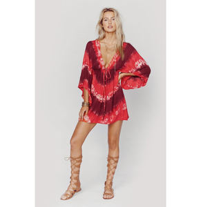 ชุดเดรสชายหาดสำหรับผู้หญิง,มาใหม่ชุดเดรสสั้นผ้าเรยอนชายหาด - Product Image 1