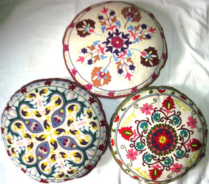 Wholesale Suzani Wool Embroidered Home Decorative Indian Art Floor <b>Cushion</b> Cover - Product Image 1