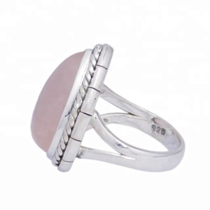 Gran oferta, anillo de piedras preciosas de cuarzo rosa Natural, hermosa joyería de plata a la moda, proveedor de anillos Eternity Vermeil - Product Image 2