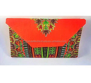 -Embrague Ankara Dashiki Bolsa-cera de tela de algodón de impresión de ropa de las mujeres-frambuesa bolso hecho a mano bolsas de garras - Product Image 1