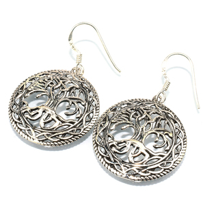 Elegante forma de árbol plata pendientes de plata de ley 925 joyas de plata fina 925 - Product Image 2