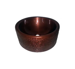 Fabricante de fregadero de cobre de color personalizado hecho a mano MOQ bajo creativo mayorista venta directa de fábrica - Product Image 1