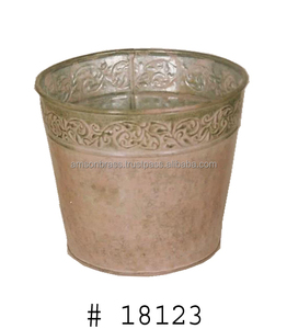 Maceta para decoración del hogar Macetas y maceta Esquina Maceta de forma redonda Decoración de jardín de metal de alta calidad - Product Image 4