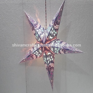โคมไฟกระดาษรูปดาวพิมพ์ลายสีผสมเข้ากับสีโคมไฟรูปดาวสำหรับเทศกาลคริสต์มาสโคมไฟกระดาษรูปดาวโคมไฟ/โคมไฟ - Product Image 6