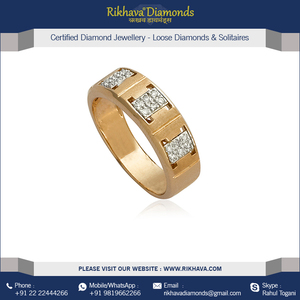 Indian 18kt Rose Gold <b>Diamond</b> <b>Ring</b> for Men - Product Image 2