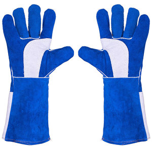 ถุงมือเชื่อมหนังวัวสำหรับทุกเพศถุงมือป้องกันมือทนความร้อน - Product Image 1