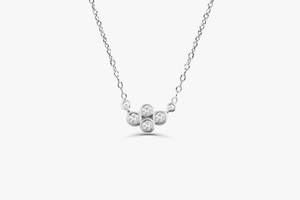 Collier en pierre de diamant CZ avec plusieurs rangs, chaîne en argent - Product Image 3