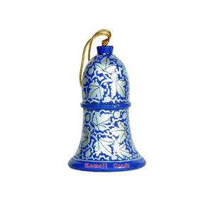 Adornos florales azules para Navidad, decoración colorida de árbol de madera, campana - Product Image 4