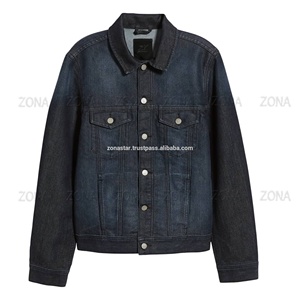 Chaquetas de mezclilla de moda personalizada para hombre, estilo ajustado rasgado y de gran tamaño, color negro sólido Delgado - Product Image 6