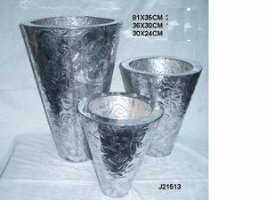 Hammered Patterns Aluminium Plant Pots with Polished Finish for Home & Garden Decor Met Crafts Flower Pot Collection - Product Image 3