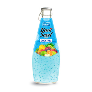 Vietnam OEM ODM Basil Seed Drink 8 Brix Fruit Flavor in 290ml Glass <b>Bottle</b> - Product Image 3