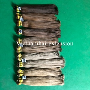 Extensions de cheveux russes toutes couleurs, double trame, 100% cheveux humains vierges Remy, boucles françaises, en vrac, origine Vietnam - Product Image 1