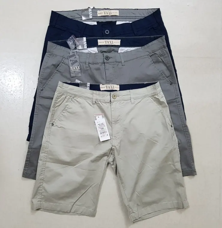 Bangladesh Stok Banyak/Pengiriman Pembatalan/Kualitas Ekspor Surplus Bahan Campuran Celana Pendek Twill Bermuda Pria