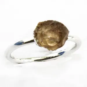 Acquista gioielli di moda indiani all'ingrosso anello grezzo con diamante naturale Herkimer placcato in argento, gioielli con anelli grezzi