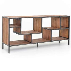 Living Room Industrial Wooden Bookshelf with Metal Frame Open Storage Display <b>Shelf</b> <b>Modern</b> Bookcase Home Furniture Best Price - Product Image 1