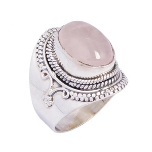 High Quality Attractive 925 Sterling Silver <b>Rose</b> <b>Quartz</b> Gemstone Eternity Vermeil <b>Ring</b> Silver Jewelry Engagement <b>Rings</b> Gift Her - Product Image 1