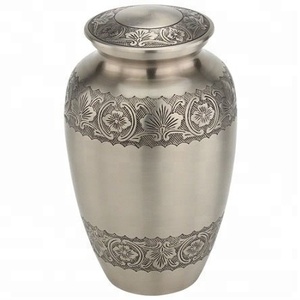 Urna de cremación de metal de calidad superior, diseño lujoso, hermosas urnas grabadas para cenizas humanas, suministros de entierro, urna de metal para cenizas - Product Image 2