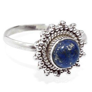 Bagues en argent sterling 925 Shri Ashapura Jewels, forme amoureux fantastiques, lapis-lazuli bleu, style bohème, religieux chrétien, vente en gros - Product Image 1