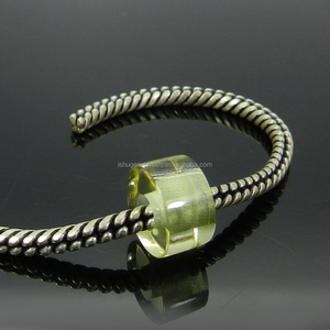 Cuentas de neumáticos limones para hacer joyas, cuentas de neumáticos lisos de 5x8x14mm, con agujeros grandes, estilo europeo - Product Image 2