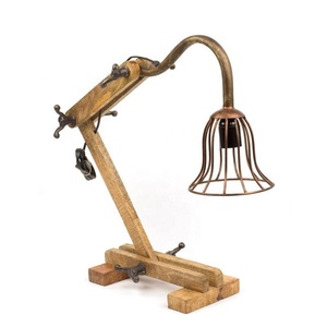 Lámpara Articulada en Madera y Metal/Lámpara Vintage - Product Image 1