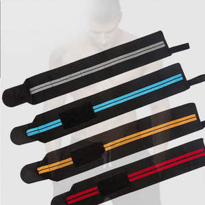 Muñequera de levantamiento de pesas personalizado, envoltura de muñeca para Fitness y culturismo, Logo azul, venta al por mayor - Product Image 2