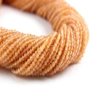 À Qualité Semi-précieuses Pierre Strands12.5 "Long Naturel Peach Moonstone Micro Facettes Rondelle Perles En Gros - Product Image 1