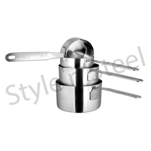 Juego de tazas medidoras de acero inoxidable, cuchara para hornear, té, café, cocina, Color Cobre, 4 Uds. - Product Image 1