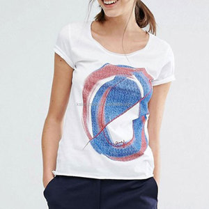 KITW5 T-shirts blancs grande taille pour femmes personnalisables Maillot à manches courtes DIY Logo impression sérigraphie graphique brodé décontracté - Product Image 6
