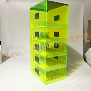 Tùy chỉnh màu xanh lá cây Acrylic Hộp nhựa khe cắm cho Chai chất lỏng hiển thị kệ - Product Image 5