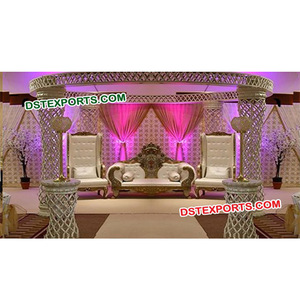 Mandap de cristal de boda con muebles de Maharaja, colgante de cristal, para boda asiática - Product Image 1