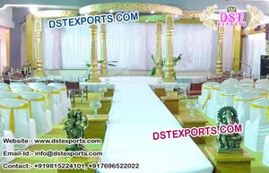 Pot de mariage indien traditionnel moderne pilier Mandap Set pour mariage hindou Mandaps de style contemporain - Product Image 5