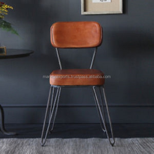 Silla de cuero industrial moderna para el hogar, comedor, hotel, restaurante, muebles de gabinete de metal y hierro para sala de estar - Product Image 2