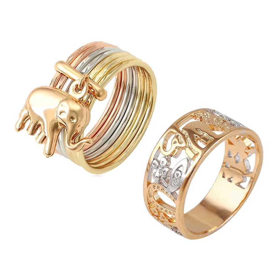 14077 15736 Xuping hot sale new design jewelry 18k gold plated lucky elephant ring