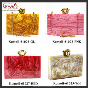 Pink Textured Metal Resin <b>Box</b> <b>Clutch</b> <b>Bag</b> Acrylic Customized Designs Available - Product Image 5