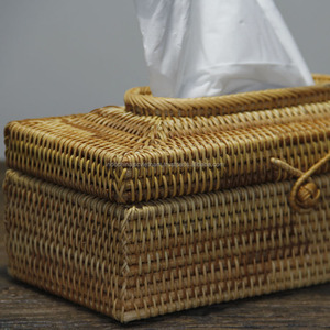 Soporte para servilletas de ratán, caja de pañuelos de mimbre, bonito y barato - Product Image 3