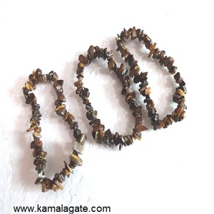 Handmade Tiger Eye Gemstone Chip Bracelet Wholesale Natural <b>Crystal</b> Healing Stones Semi-Precious Stone <b>Crafts</b> - Product Image 1