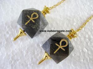 Vente en gros Pendule Ankh en aventurine bleue avec chaîne dorée Matériau en pierres précieuses - Product Image 2