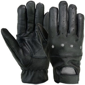 2025 usine vente plein doigt en cuir gants de conduite noir léger antidérapant réglable dragonne unisexe de haute qualité - Product Image 1