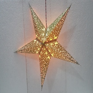 โคมไฟกระดาษพิมพ์ลายดาวสีทองสำหรับตกแต่งวันหยุดโคมไฟกระดาษพิมพ์ลายคริสต์มาสโคมไฟดาวรูปแบบใหม่จากอินเดีย - Product Image 1