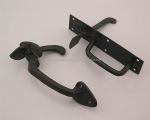 Manija de puerta de hierro fundido de alta resistencia para venta al por mayor, estilo antiguo vintage negro, para pasillo o baño, con función de privacidad. - Product Image 2