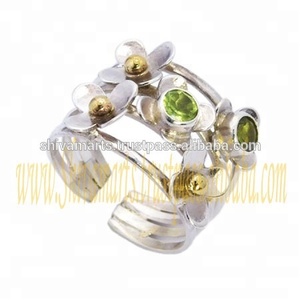 Vente en gros de bijoux en argent, péridot naturel, pierres précieuses, bagues éternité en vermeil, fournisseur et exportateur de bijoux en argent faits à la main - Product Image 2