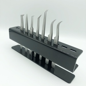 Pinzas profesionales de Extensión de pestañas de acero inoxidable con acabado opaco de alta calidad, Punta puntiaguda, aislamiento sostenible de etiqueta privada - Product Image 3
