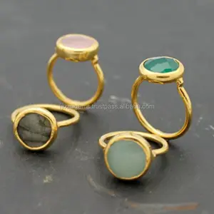Natural Gemstone in faceted round shaped wholesale 925 sterling silver rings jewelry