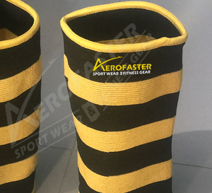 Manchons de genou double plis en latex et polyester pour la salle de sport et la musculation - Product Image 3