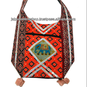 Unisex Rajasthani Embroidered Cotton <b>Totes</b> <b>Bags</b> With Zippered Closure Handcrafted With Elegant Embroidery Cotton <b>Fabric</b> Lining - Product Image 1
