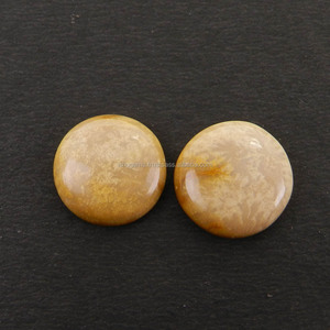 ปะการังธรรมชาติ14มม. Cabochon 12.40 Cts 1คู่อัญมณีหลวมสำหรับทำเครื่องประดับ - Product Image 1